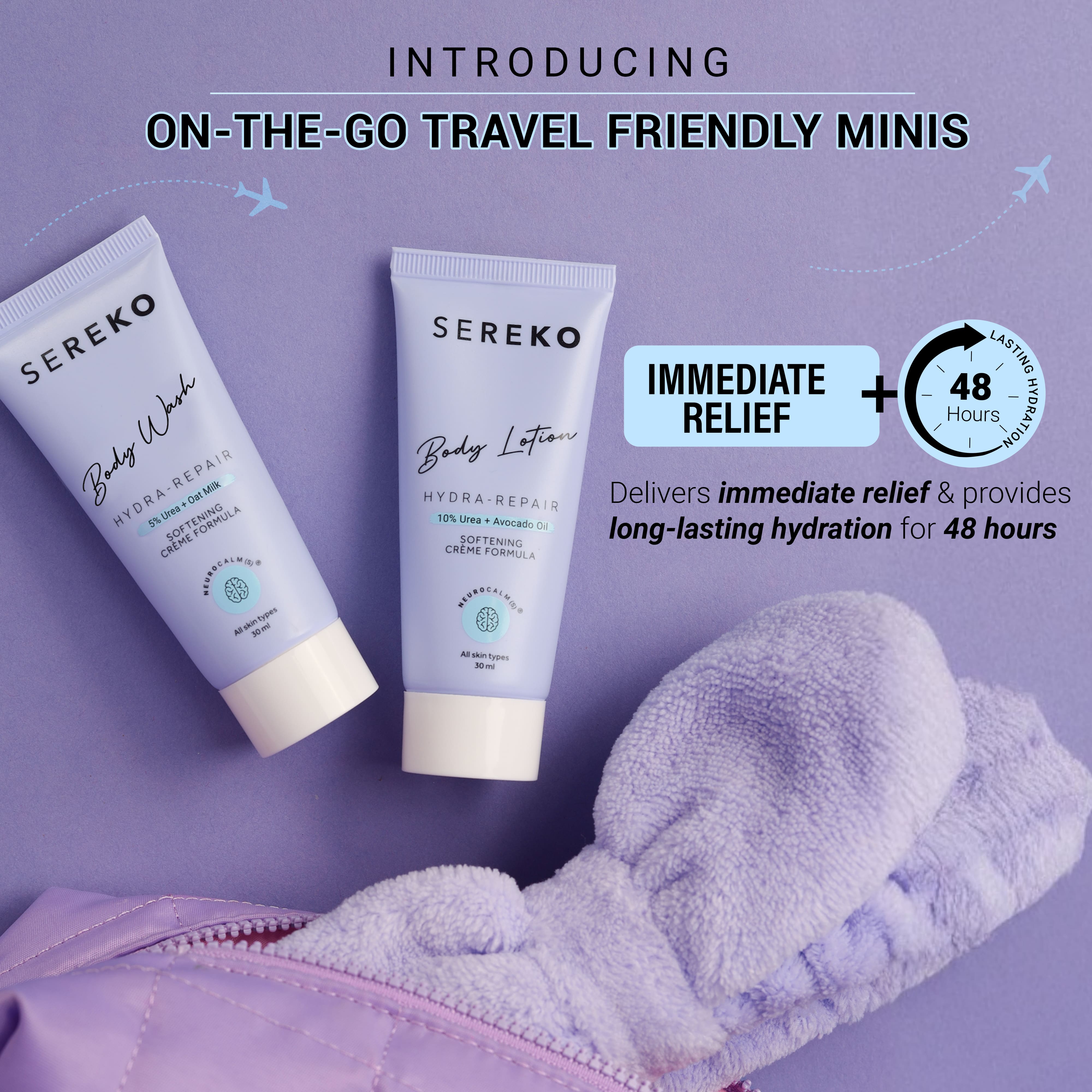 Product media 48hr Dry Skin Relief Body Wash & Body Lotion Travel Combo with Urea Treatment