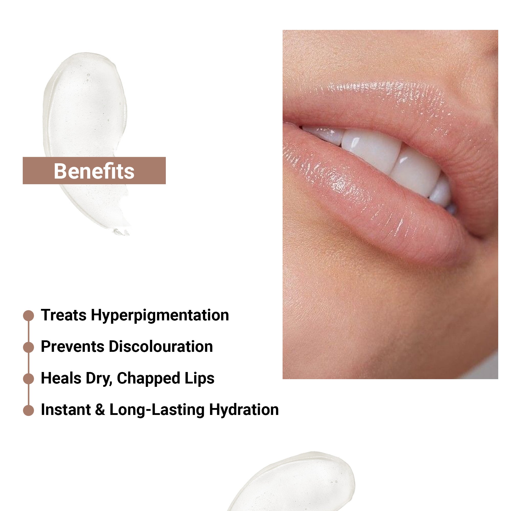 Product media lip balm for hyperpigmentation