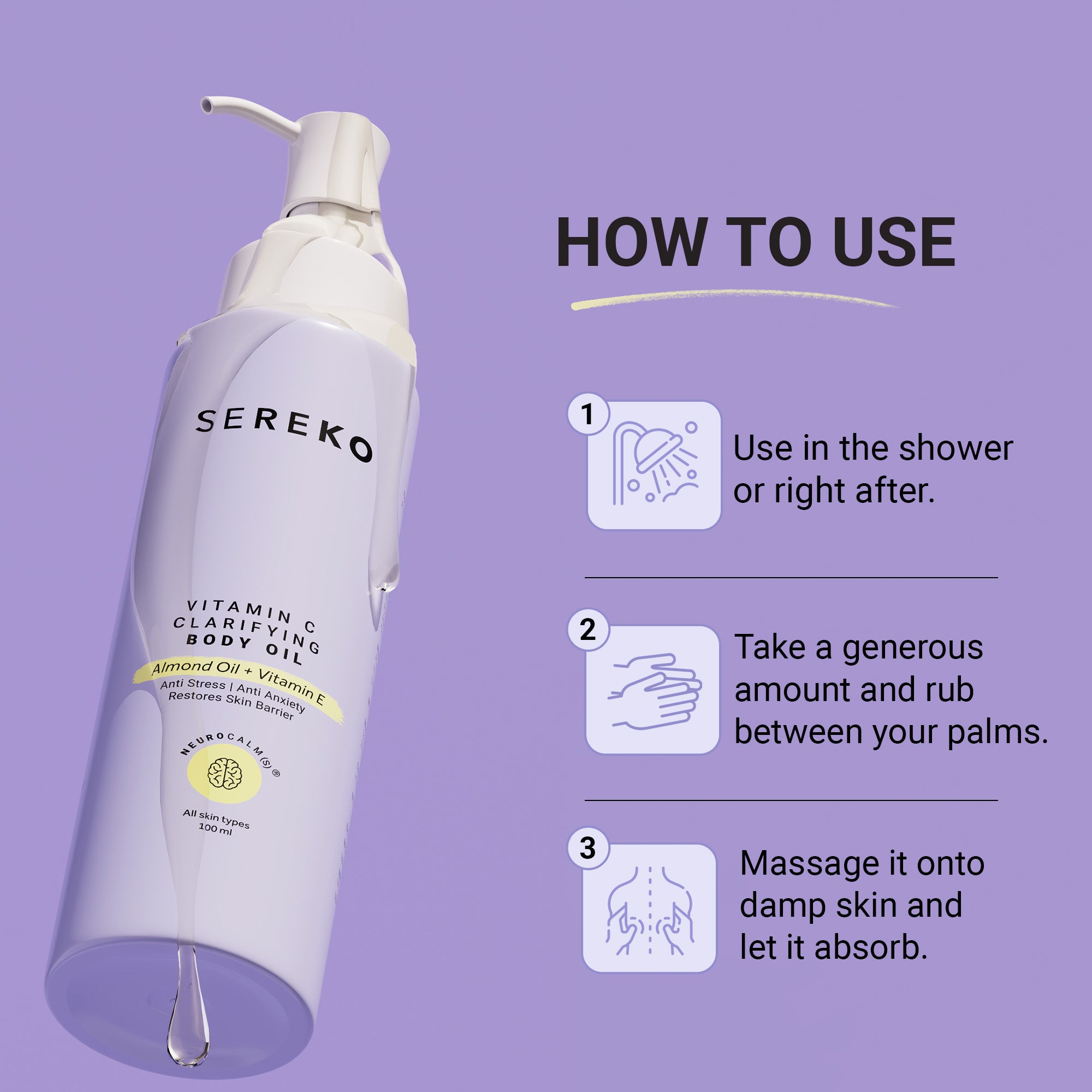 Product media How to use Clarifying Body Oil