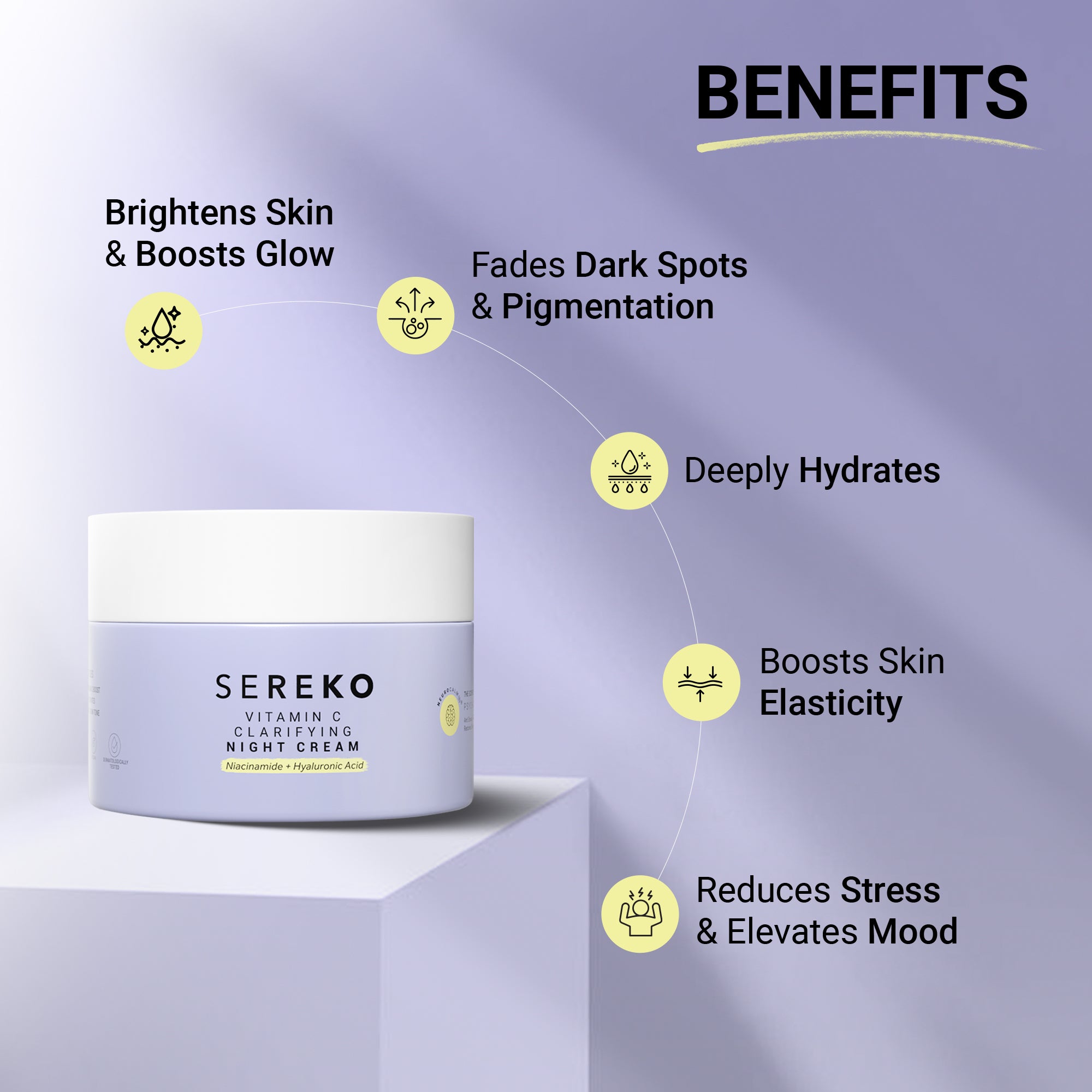 Product media benefits of night cream