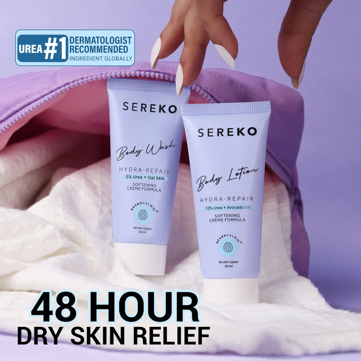 48hr Dry Skin Relief Body Wash & Body Lotion Travel Combo with Urea Treatment