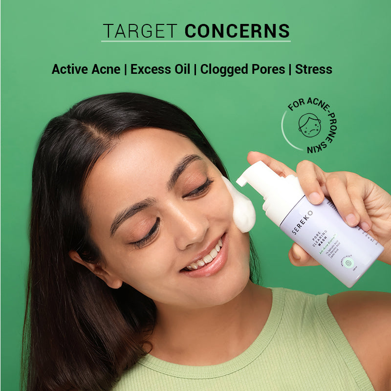 sereko cleaner targets axcess oil, stress & clogged pores